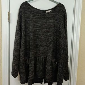 EUC...LOGO Sweater Knit Peplum Top